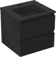 Mexen Orio koupelnová skříňka 50 cm s umyvadlem Otis, 2 zásuvky, černá mat - 91A10-05047-2-BFF71-W18M71