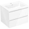 Mexen Orio koupelnová skříňka 60 cm s umyvadlem Otis, 2 zásuvky, bílý lesk - 91A10-06047-2-BFF00-W18M00
