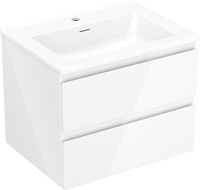 Mexen Orio koupelnová skříňka 60 cm s umyvadlem Otis, 2 zásuvky, bílý lesk - 91A10-06047-2-BFF00-W18M00