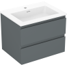 Mexen Orio koupelnová skříňka 60 cm s umyvadlem Otis, 2 zásuvky, grafit mat/bílá mat - 91A10-06047-2-BFF66-W18M01