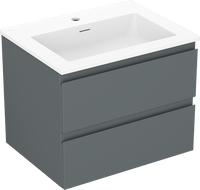 Mexen Orio koupelnová skříňka 60 cm s umyvadlem Otis, 2 zásuvky, grafit mat/bílá mat - 91A10-06047-2-BFF66-W18M01