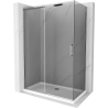 Mexen Omega posuvná sprchová kabina 130 x 70 cm, grafit, chrom + vanička Flat, bílá - 825-130-070-01-40-4010