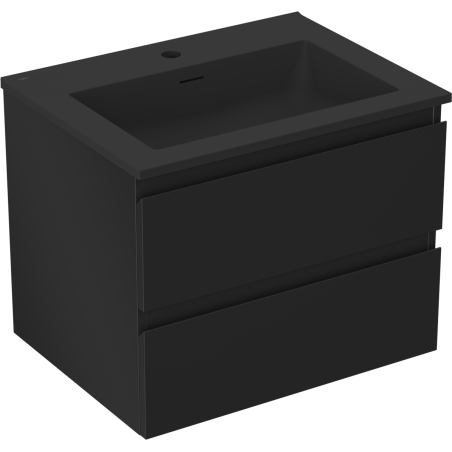 Mexen Orio koupelnová skříňka 60 cm s umyvadlem Otis, 2 zásuvky, černá mat - 91A10-06047-2-BFF71-W18M71