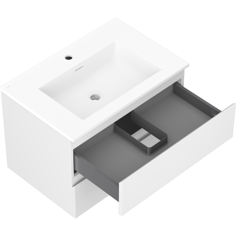 Mexen Orio koupelnová skříňka 70 cm s umyvadlem Otis, 2 zásuvky, bílá matná - 91A10-07047-2-BFF01-W18M01