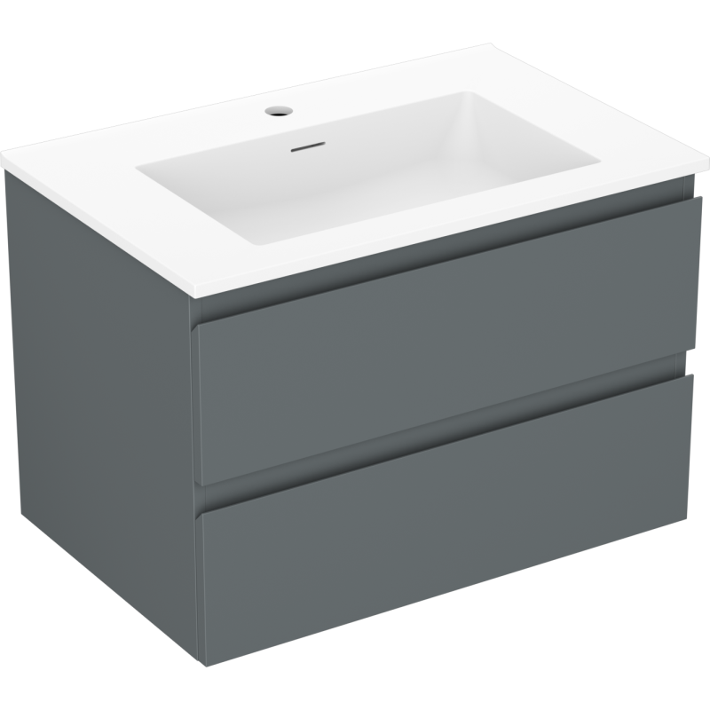 Mexen Orio koupelnová skříňka 70 cm s umyvadlem Otis, 2 zásuvky, grafit mat/bíla mat - 91A10-07047-2-BFF66-W18M01