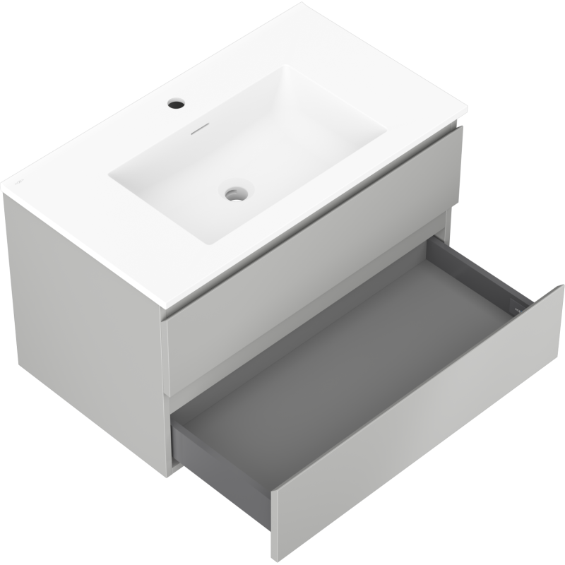 Mexen Orio koupelnová skříňka 80 cm s umyvadlem Otis, 2 zásuvky, šedá matná/bílá matná - 91A10-08047-2-BFF62-W18M01