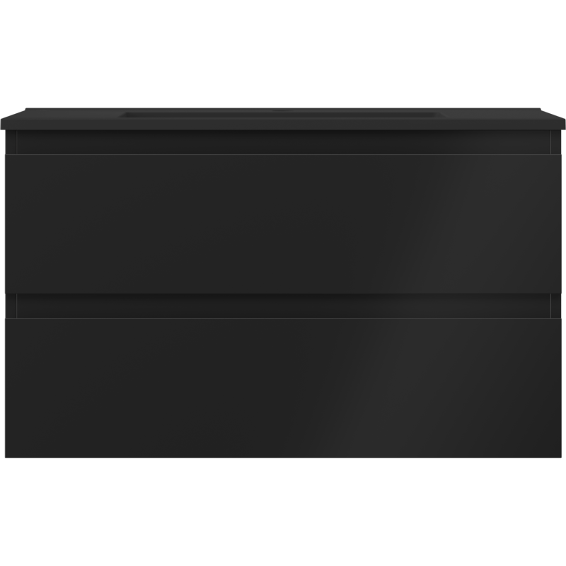 Mexen Orio koupelnová skříňka 80 cm s umyvadlem Otis, 2 zásuvky, černá mat - 91A10-08047-2-BFF71-W18M71