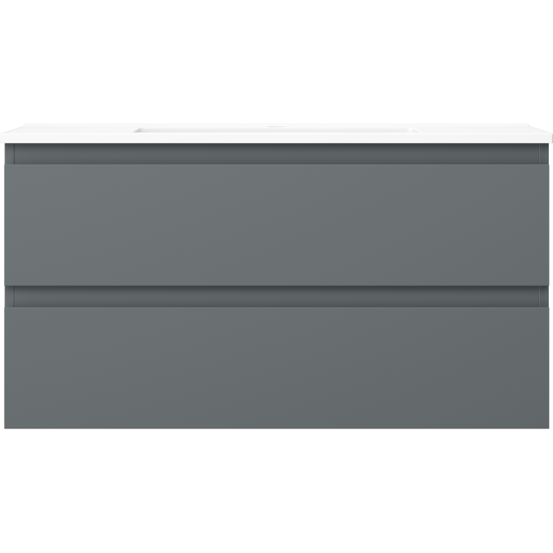 Mexen Orio koupelnová skříňka 90 cm s umyvadlem Otis, 2 zásuvky, grafit mat/bílá mat - 91A10-09047-2-BFF66-W18M01