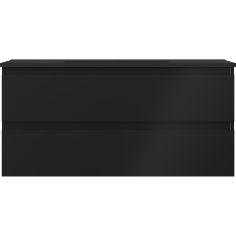 Mexen Orio koupelnová skříňka 100 cm s umyvadlem Otis, 2 zásuvky, černá mat - 91A10-10047-2-BFF71-W18M71