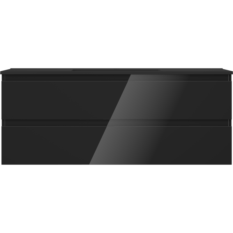 Mexen Orio koupelnová skříňka 120 cm s umyvadlem Otis, 2 šuplíky, černý lesk/černý mat - 91A10-12047-2-BFF70-W18M71