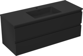Mexen Orio koupelnová skříňka 120 cm s umyvadlem Otis, 2 zásuvky, černý mat - 91A10-12047-2-BFF71-W18M71