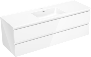 Mexen Orio koupelnová skříňka 140 cm s umyvadlem Otis, 2 zásuvky, bílý lesk - 91A10-14047-2-BFF00-W18M00