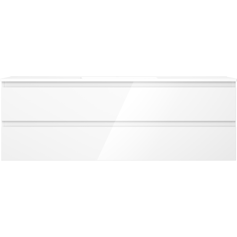 Mexen Orio koupelnová skříňka 140 cm s umyvadlem Otis, 2 zásuvky, bílý lesk - 91A10-14047-2-BFF00-W18M00