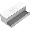 Mexen Orio koupelnová skříňka 140 cm s umyvadlem Otis, 2 zásuvky, šedá mat/bílá mat - 91A10-14047-2-BFF62-W18M01