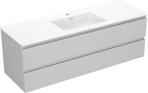 Mexen Orio koupelnová skříňka 140 cm s umyvadlem Otis, 2 zásuvky, šedá mat/bílá mat - 91A10-14047-2-BFF62-W18M01