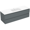 Mexen Orio koupelnová skříňka 140 cm s umyvadlem Otis, 2 zásuvky, grafit mat/bílá mat - 91A10-14047-2-BFF66-W18M01