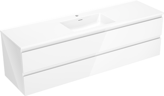 Mexen Orio koupelnová skříňka 160 cm s umyvadlem Otis, 2 zásuvky, bílý lesk - 91A10-16047-2-BFF00-W18M00