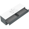 Mexen Orio koupelnová skříňka 160 cm s umyvadlem Otis, 2 zásuvky, grafit mat/bílá mat - 91A10-16047-2-BFF66-W18M01