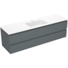 Mexen Orio koupelnová skříňka 160 cm s umyvadlem Otis, 2 zásuvky, grafit mat/bílá mat - 91A10-16047-2-BFF66-W18M01