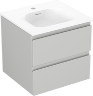 Mexen Orio koupelnová skříňka 50 cm s umyvadlem Vela, 2 zásuvky, šedá mat/bílá mat - 91A10-05047-2-BFF62-W23M01