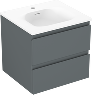 Mexen Orio koupelnová skříňka 50 cm s umyvadlem Vela, 2 zásuvky, grafit mat/bílá mat - 91A10-05047-2-BFF66-W23M01