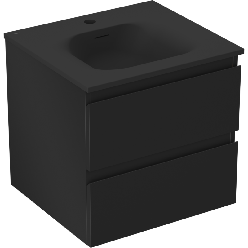 Mexen Orio koupelnová skříňka 50 cm s umyvadlem Vela, 2 zásuvky, černá mat - 91A10-05047-2-BFF71-W23M71