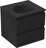 Mexen Orio koupelnová skříňka 50 cm s umyvadlem Vela, 2 zásuvky, černá mat - 91A10-05047-2-BFF71-W23M71