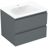 Mexen Orio koupelnová skříňka 60 cm s umyvadlem Vela, 2 zásuvky, grafit mat/bílá mat - 91A10-06047-2-BFF66-W23M01