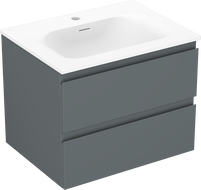 Mexen Orio koupelnová skříňka 60 cm s umyvadlem Vela, 2 zásuvky, grafit mat/bílá mat - 91A10-06047-2-BFF66-W23M01
