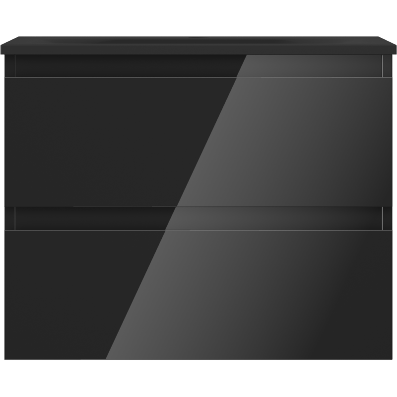 Mexen Orio koupelnová skříňka 60 cm s umyvadlem Vela, 2 zásuvky, černý lesk/černý mat - 91A10-06047-2-BFF70-W23M71