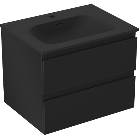 Mexen Orio koupelnová skříňka 60 cm s umyvadlem Vela, 2 zásuvky, černá mat - 91A10-06047-2-BFF71-W23M71