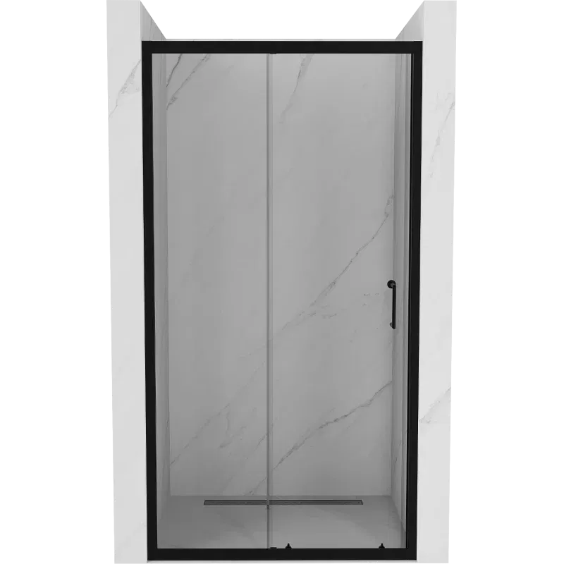 Mexen Apia posuvné sprchové dveře 90 cm, transparentní, černé - 845-090-000-70-00