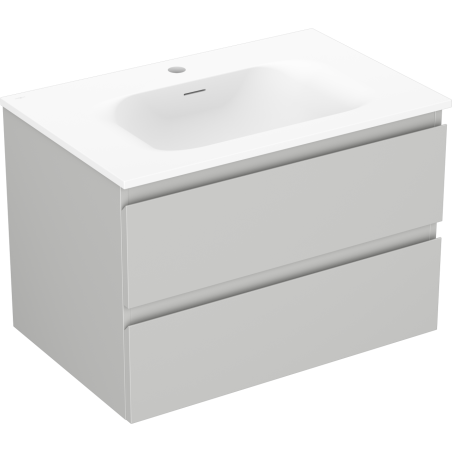 Mexen Orio koupelnová skříňka 70 cm s umyvadlem Vela, 2 zásuvky, šedá mat/bílá mat - 91A10-07047-2-BFF62-W23M01