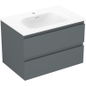 Mexen Orio koupelnová skříňka 70 cm s umyvadlem Vela, 2 zásuvky, grafit mat/bílá mat - 91A10-07047-2-BFF66-W23M01