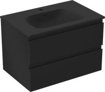 Mexen Orio koupelnová skříňka 70 cm s umyvadlem Vela, 2 zásuvky, černá mat - 91A10-07047-2-BFF71-W23M71