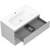 Mexen Orio koupelnová skříňka 80 cm s umyvadlem Vela, 2 zásuvky, šedá mat/bílá mat - 91A10-08047-2-BFF62-W23M01