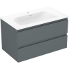 Mexen Orio koupelnová skříňka 80 cm s umyvadlem Vela, 2 zásuvky, grafit mat/bílá mat - 91A10-08047-2-BFF66-W23M01