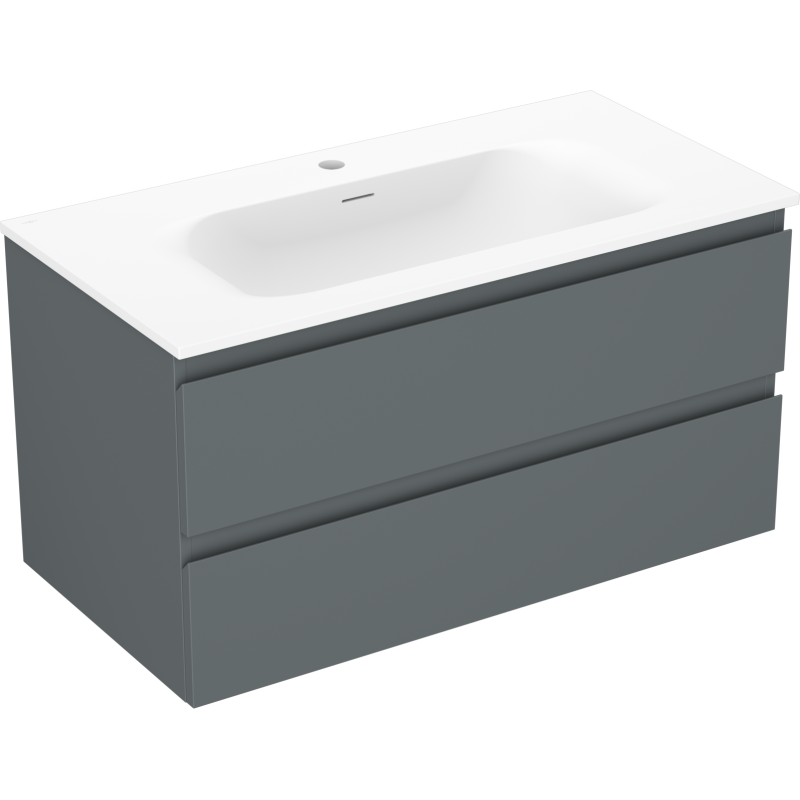 Mexen Orio koupelnová skříňka 90 cm s umyvadlem Vela, 2 zásuvky, grafit mat/bílá mat - 91A10-09047-2-BFF66-W23M01