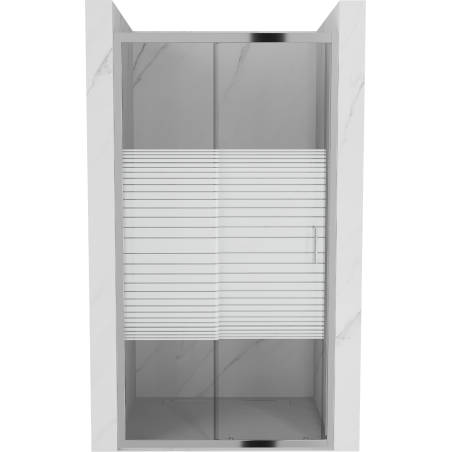 Mexen Apia rozsouvací sprchové dveře 140 cm, Pruhy, Chromovaná - 845-140-000-01-20