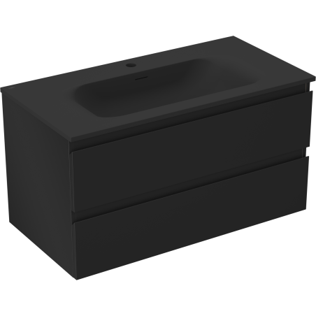 Mexen Orio koupelnová skříňka 90 cm s umyvadlem Vela, 2 zásuvky, černý mat - 91A10-09047-2-BFF71-W23M71