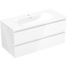 Mexen Orio koupelnová skříňka 100 cm s umyvadlem Vela, 2 zásuvky, bílý lesk - 91A10-10047-2-BFF00-W23M00
