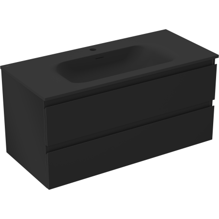 Mexen Orio koupelnová skříňka 100 cm s umyvadlem Vela, 2 zásuvky, černá mat - 91A10-10047-2-BFF71-W23M71