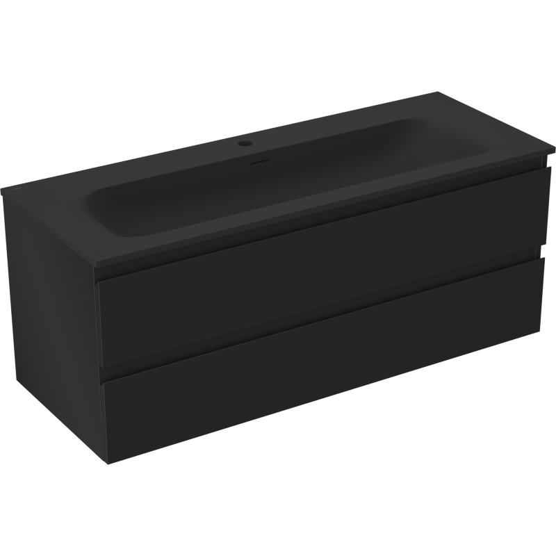 Mexen Orio koupelnová skříňka 120 cm s umyvadlem Vela, 2 zásuvky, černá mat - 91A10-12047-2-BFF71-W23M71