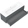 Mexen Orio koupelnová skříňka 140 cm s umyvadlem Vela, 2 zásuvky, grafit mat/bílá mat - 91A10-14047-2-BFF66-W23M01
