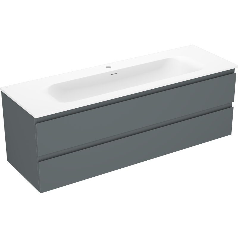 Mexen Orio koupelnová skříňka 140 cm s umyvadlem Vela, 2 zásuvky, grafit mat/bílá mat - 91A10-14047-2-BFF66-W23M01