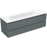 Mexen Orio koupelnová skříňka 140 cm s umyvadlem Vela, 2 zásuvky, grafit mat/bílá mat - 91A10-14047-2-BFF66-W23M01