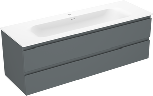 Mexen Orio koupelnová skříňka 140 cm s umyvadlem Vela, 2 zásuvky, grafit mat/bílá mat - 91A10-14047-2-BFF66-W23M01