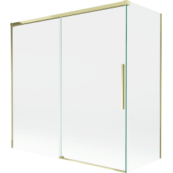 Mexen Rox přepážka na vanu 2-křídlová posuvná 160 + 80 x 150 cm, transparentní, zlatá - 8C9-160-080-50-00