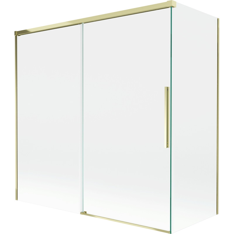 Mexen Rox přepážka na vanu 2-křídlová posuvná 160 + 80 x 150 cm, transparentní, zlatá - 8C9-160-080-50-00