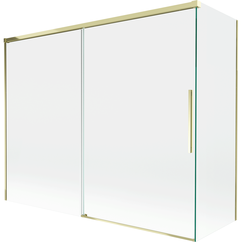 Mexen Rox vanová zástěna 2-křídlová posuvná 190 + 80 x 150 cm, transparentní, zlatá - 8C9-190-080-50-00